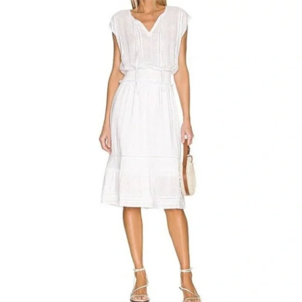 NWT Rails‎ Womens Ashlyn Dress Sz S White Lace Detail Linen Rayon Blend $188